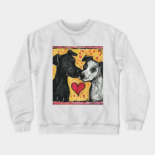 Canine Love 2024 Valentines Day Drawing Crewneck Sweatshirt by peculiarbutcute